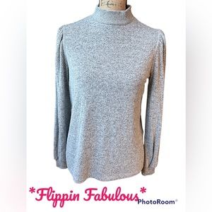 POPSUGAR~ Grey Mock Neck Sweater size small